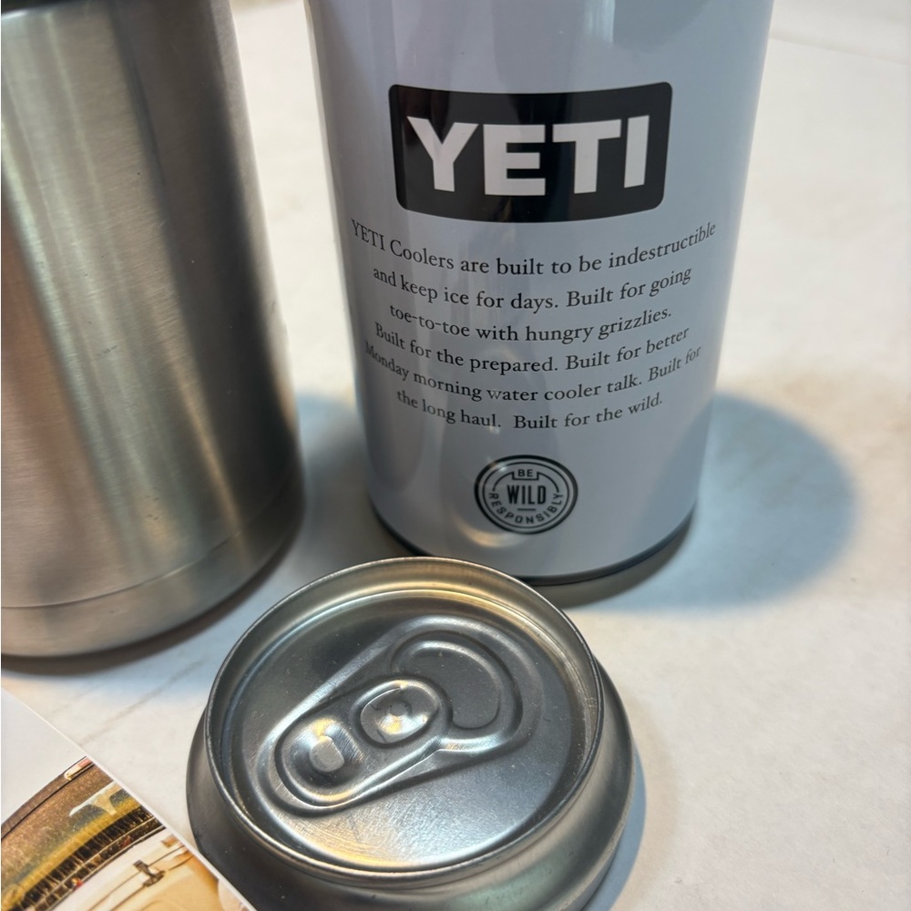 YETI Pop Top Limited Edition Stash Can rambler Koozie
With 12oz coaster 
New - Picture 5 of 9